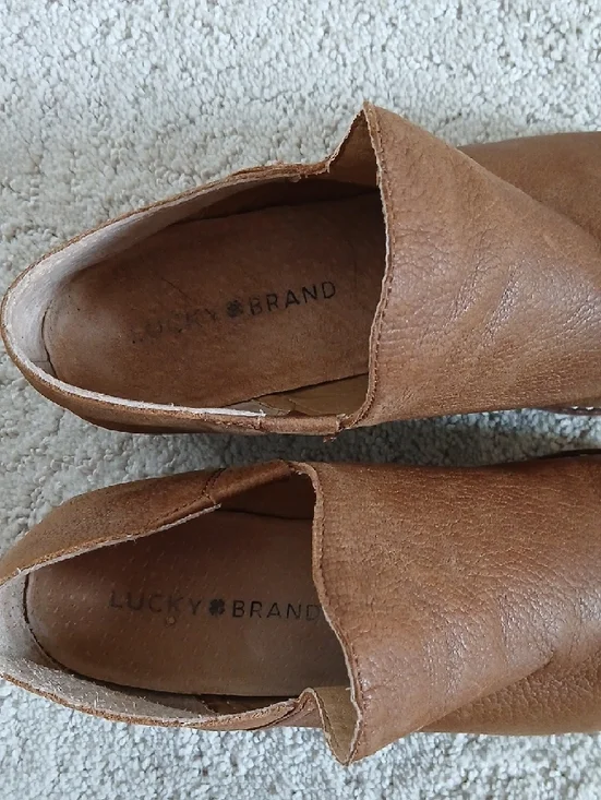 Lucky Brand Brown Leather Ankle Booties - Picture 2 of 10